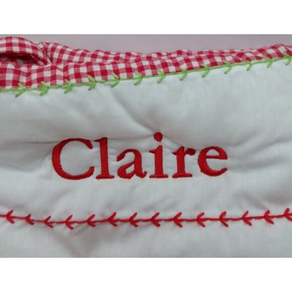 Pottery Barn Kids Claire Christmas Stocking Angel White Gown Holiday Quilted - Picture 2 of 12